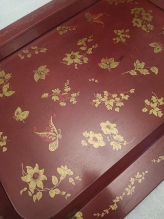 Gran Bandeja Vintage Madera Decorada