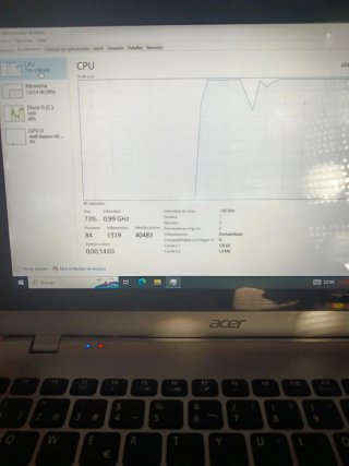 Ordenador portátil Acer Plata