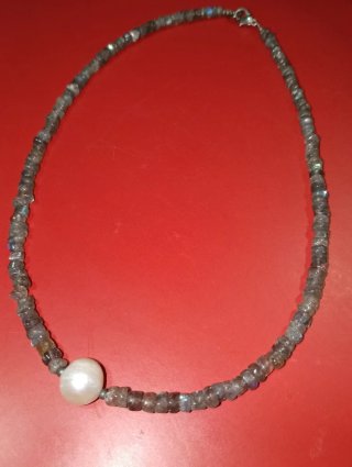 Collar gargantilla de piedras naturales,madreperla