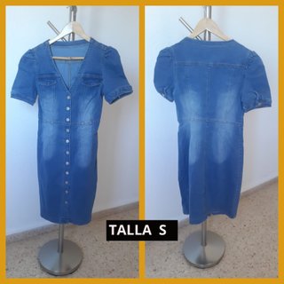 Vestido de corte midi denim. Vaquero. Nuevo sin e
