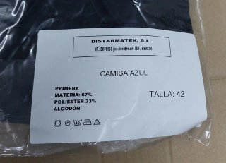 Camisa azul marino manga larga Talla 42