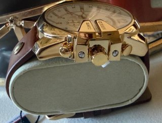 Reloj XXL  Curren Acero Dorado y Piel Marrón