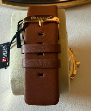 Reloj XXL  Curren Acero Dorado y Piel Marrón