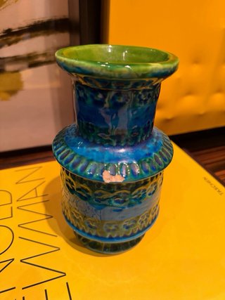 Vaso Bitossi Rimini Blu Anni 60 Raro