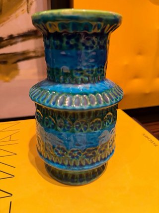 Vaso Bitossi Rimini Blu Anni 60 Raro