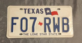 Placa de matrícula Texas F07-RWB