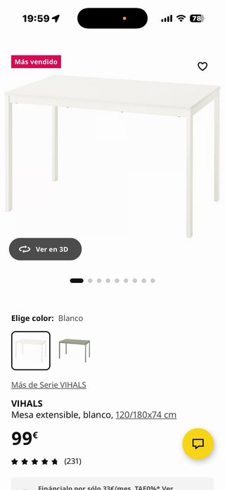 Mesa y 4 Sillas Comedor IKEA