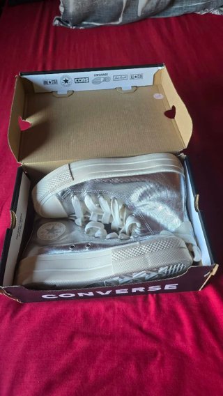 Zapatillas Converse Plataforma Plata