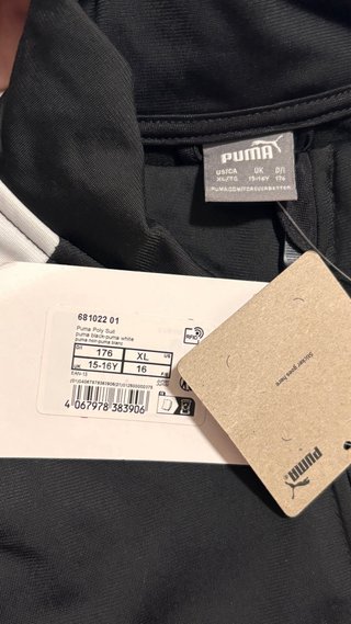 Chándal Puma Talla 15/16 Años Negro