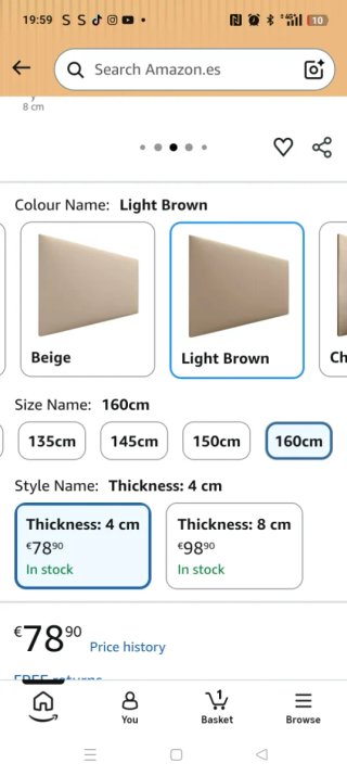 Cabecero polipiel marrón beige