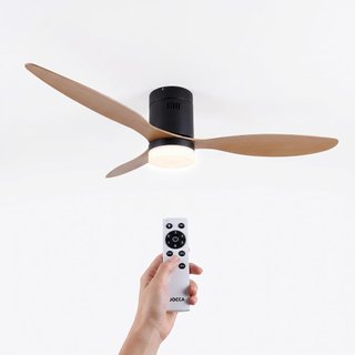 VENTILADOR TECHO 132CM MOTOR DC JOCCA NEGRO-MADERA