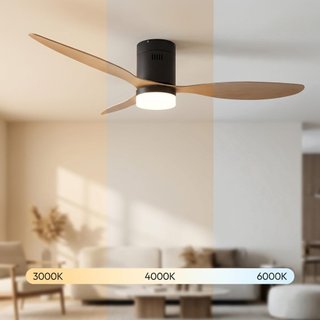 VENTILADOR TECHO 132CM MOTOR DC JOCCA NEGRO-MADERA
