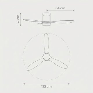 VENTILADOR TECHO 132CM MOTOR DC JOCCA NEGRO-MADERA