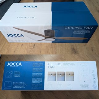 VENTILADOR TECHO 132CM MOTOR DC JOCCA NEGRO-MADERA