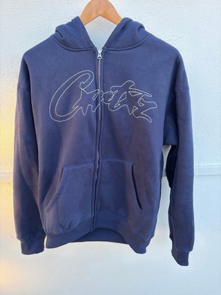 Sudadera Corteiz con cremallera azul