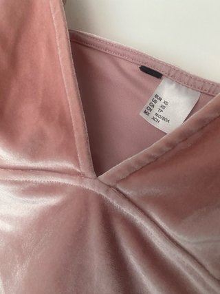 Top terciopelo rosa H&M Talla XS