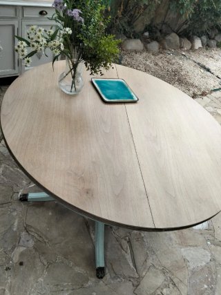 Mesa redonda extensible a170 cm madera maciza