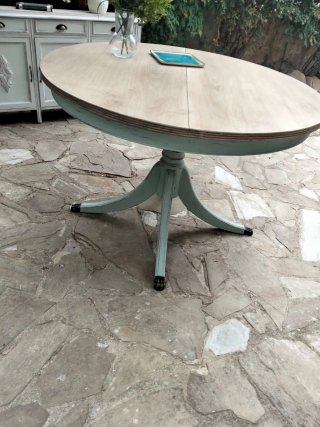Mesa redonda extensible a170 cm madera maciza