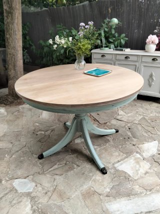Mesa redonda extensible a170 cm madera maciza