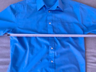 Camisa azul manga corta azul