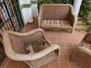 Conjunto de mimbre