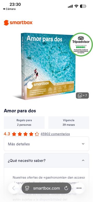 Smartbox Amor para Dos 79,90€