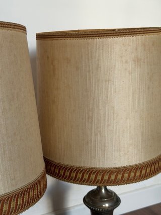 Juego 2 Lámparas Vintage Beige/Plata