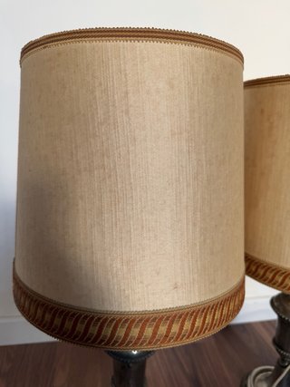 Juego 2 Lámparas Vintage Beige/Plata