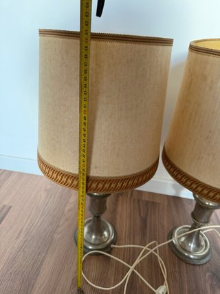 Juego 2 Lámparas Vintage Beige/Plata