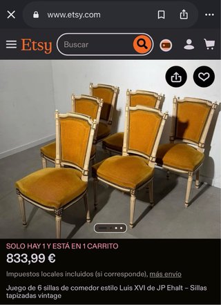 Sillón estilo Luis XV azul y Marfil