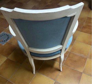 4 SILLONES / SILLAS Luis XVI TERCIOPELO AZUL