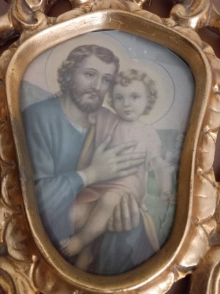 Lote: Cuadro Juan Pablo II, María Medugorje