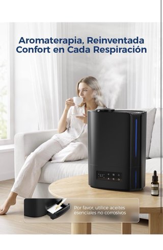 Humidificador Aroeve 6L Ultrasónico Negro