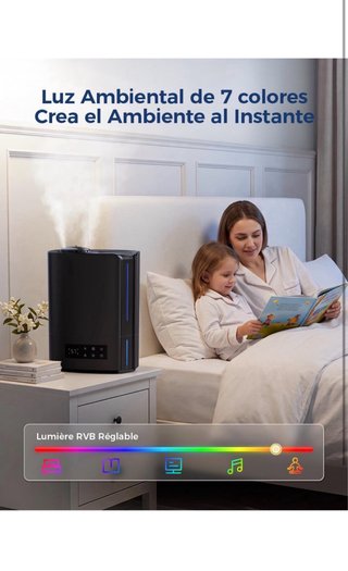 Humidificador Aroeve 6L Ultrasónico Negro