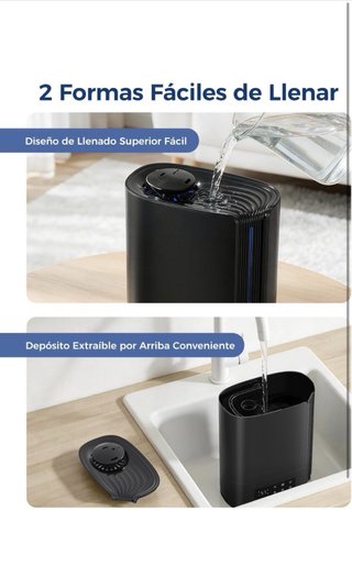 Humidificador Aroeve 6L Ultrasónico Negro