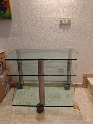 Mueble auxiliar cristal 3 niveles