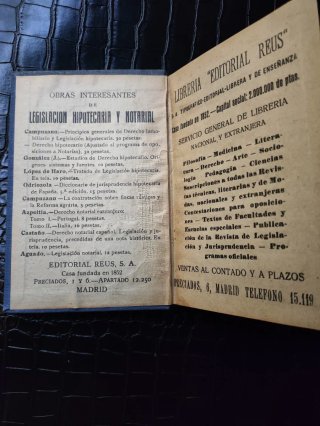 Libro Legislación Hipotecaria (1934) - 1ª Edición