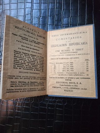 Libro Legislación Hipotecaria (1934) - 1ª Edición