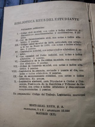 Libro Legislación Hipotecaria (1934) - 1ª Edición