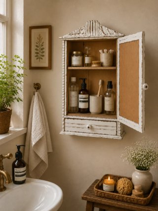 Armario vintage pared espejo