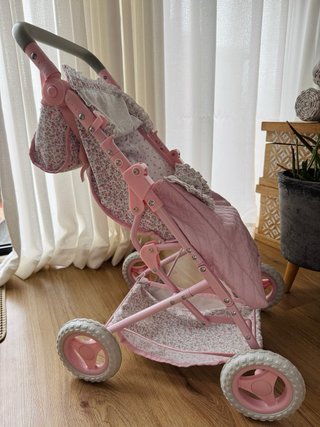 Silla de paseo para muñecas rosa