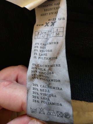 Jersey de cachemira, seda, viscosa, lana