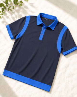 Polo ASOS Rayas Azul y Negro Talla XS