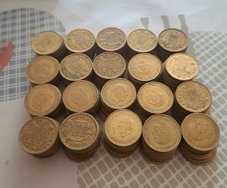 Lote de 200 monedas de 1 pesera de 1966 de Franco