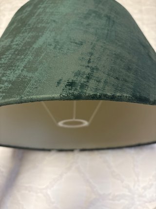 Pantalla lámpara pie verde terciopelo 40x30x20 cm