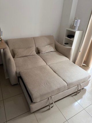 Sofá Cama Beige 160cm