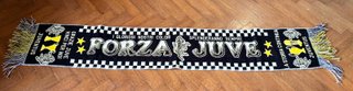 Bufanda Juventus Forza Juve negra y blanca