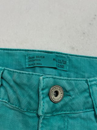 Pantalón Shorts vaqueros Zara Girl verde 12 años
