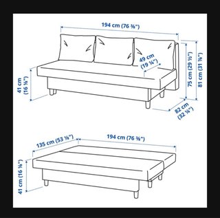 Sofá Cama Ikea ÄLVDALEN 3 Plazas Gris