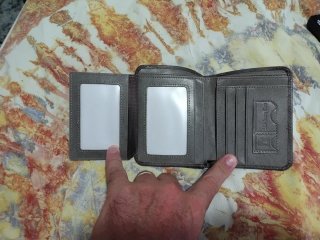 Cartera de piel GIEBHIA gris